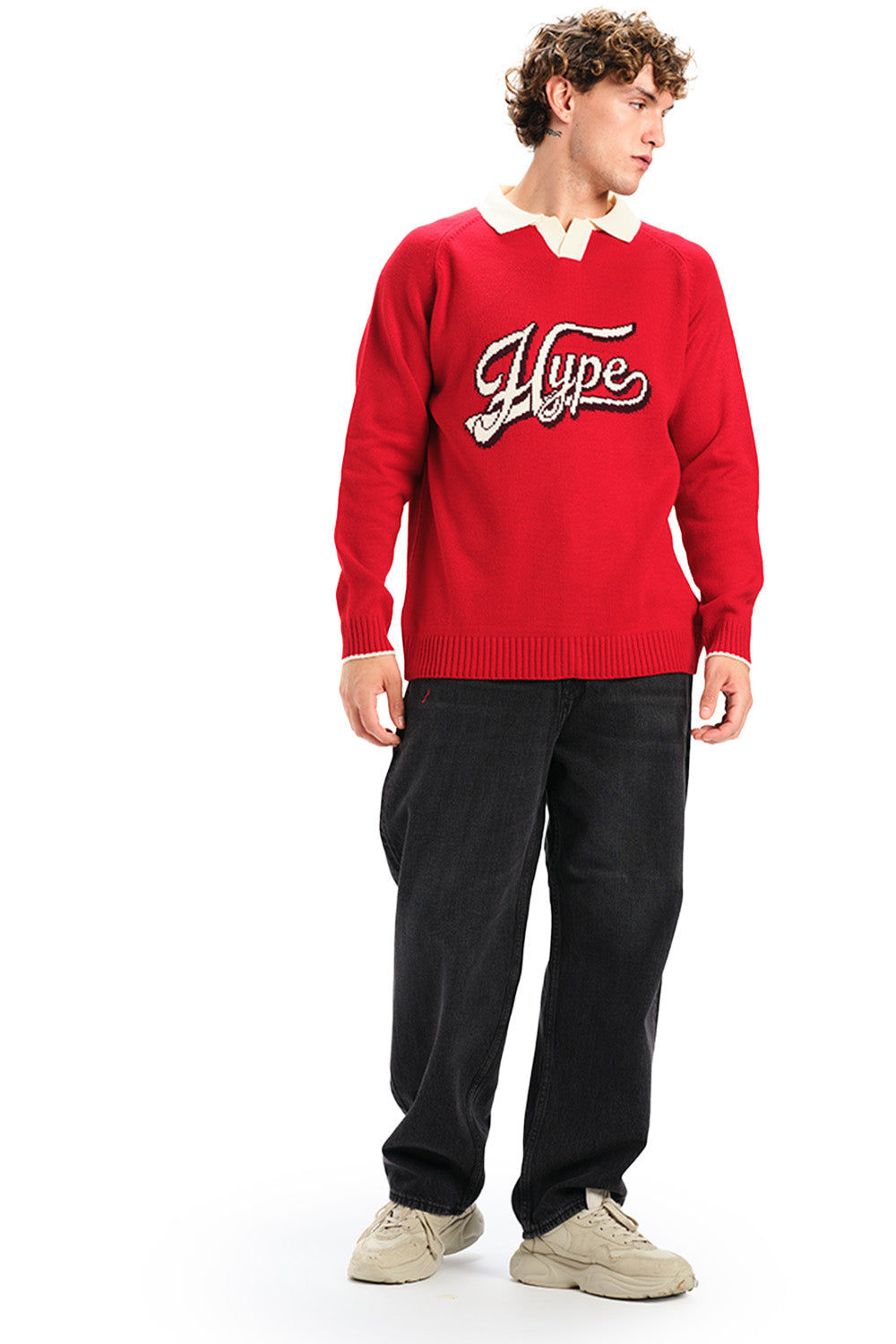 Hype Knit Full Sleeves Polo