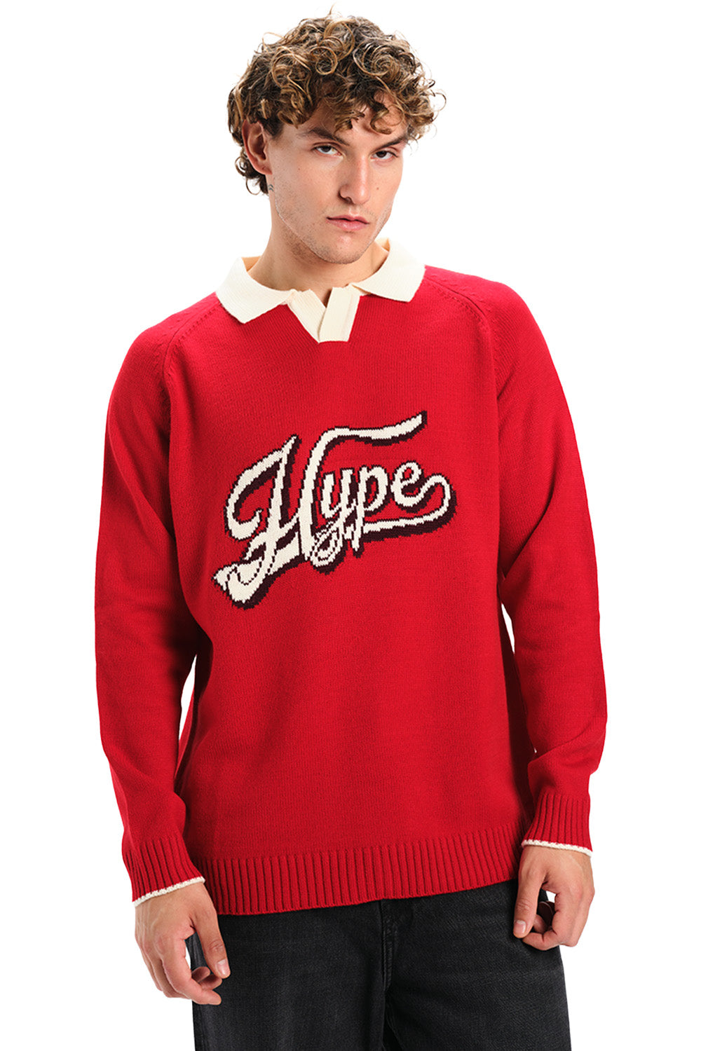 Hype Knit Full Sleeves Polo