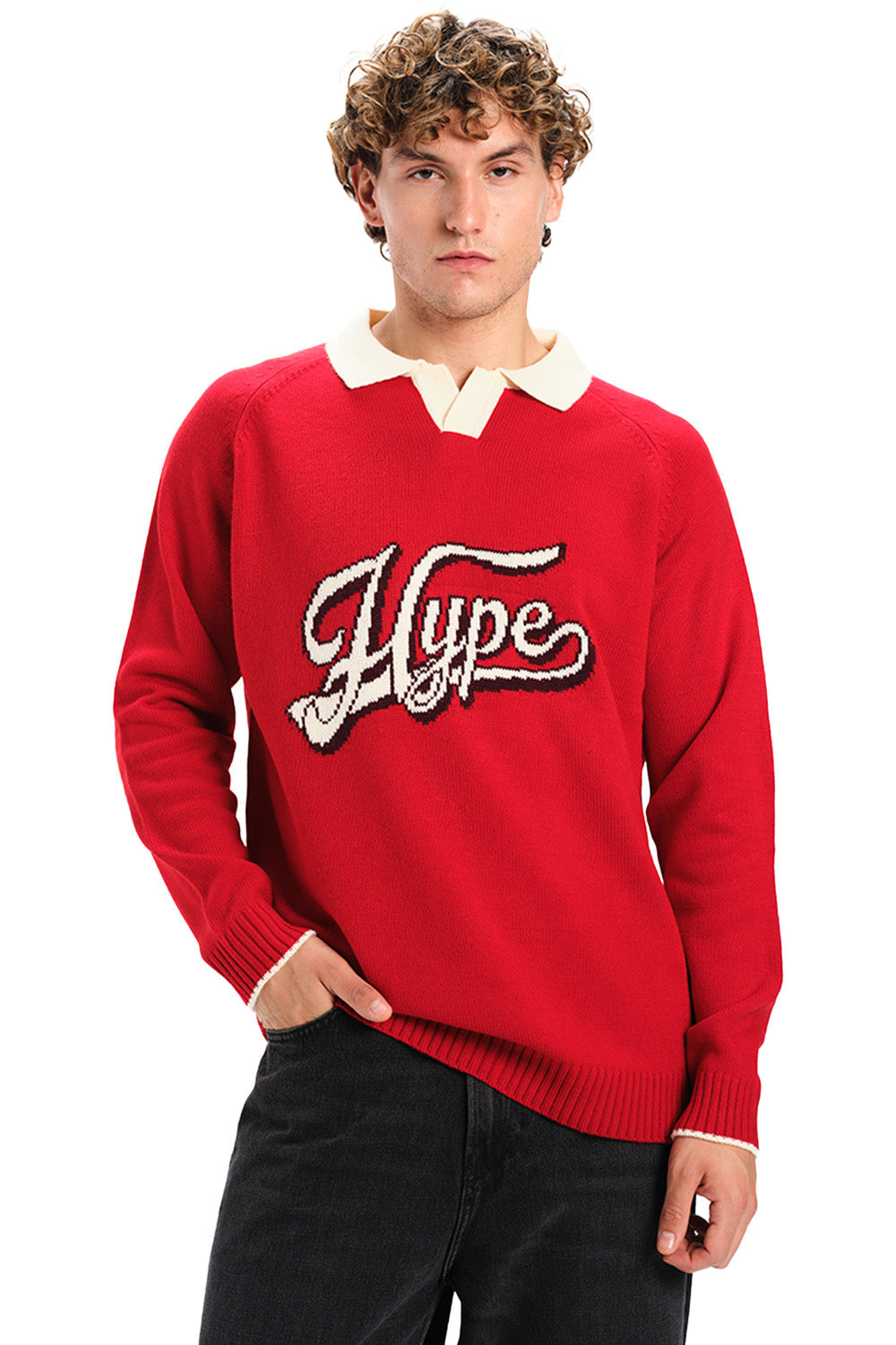 Hype Knit Full Sleeves Polo