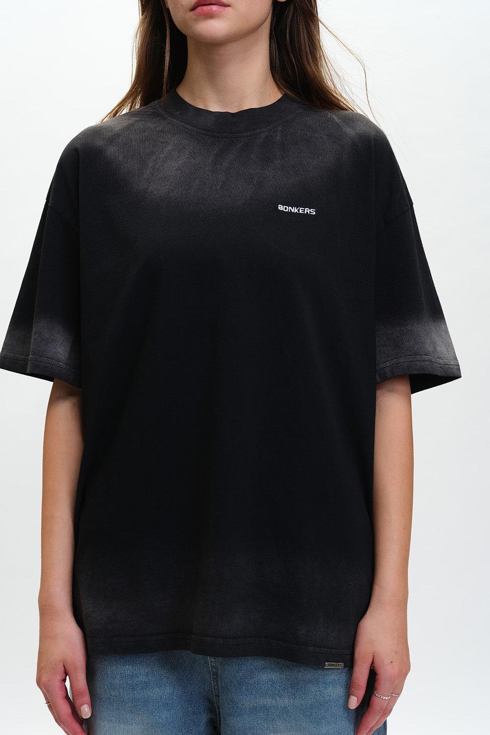 Spray Paint Effect Oversized Faded T-shirt