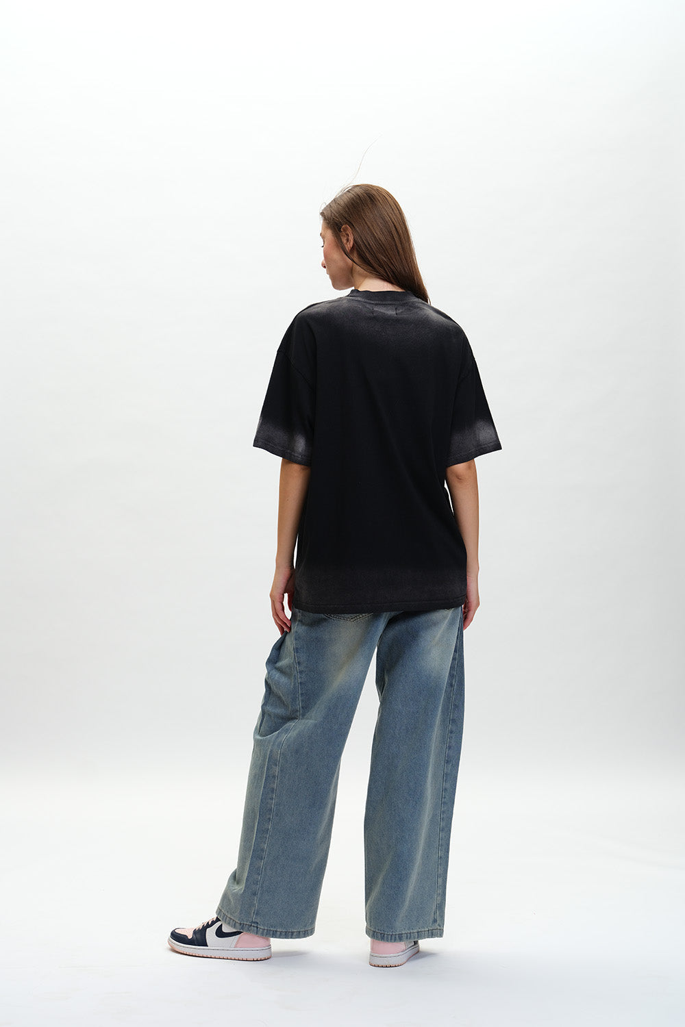 Spray Paint Effect Oversized Faded T-shirt