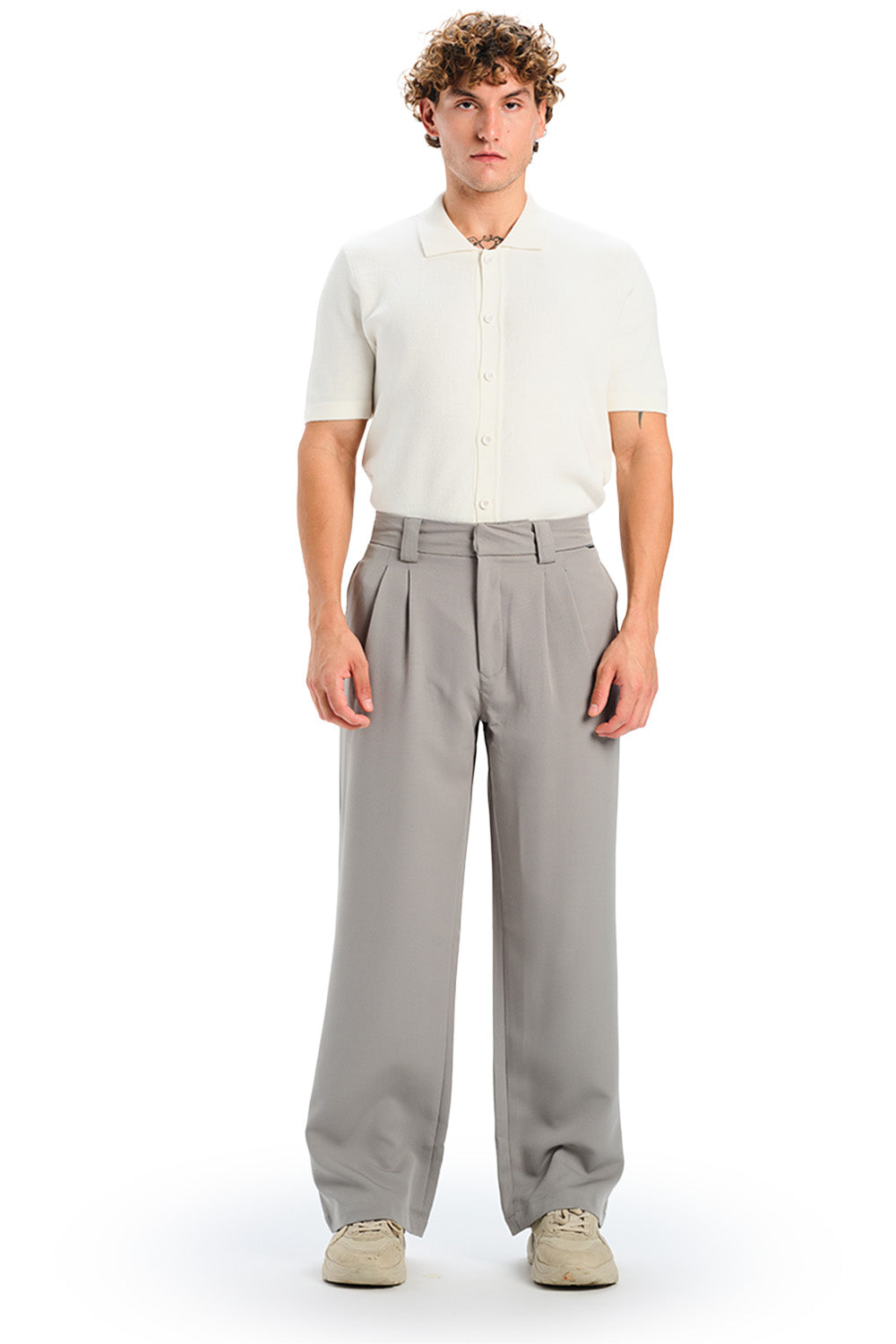 Grey Loose Fit Tailored Trouser