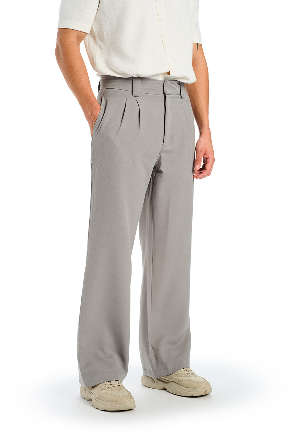 Grey Loose Fit Tailored Trouser