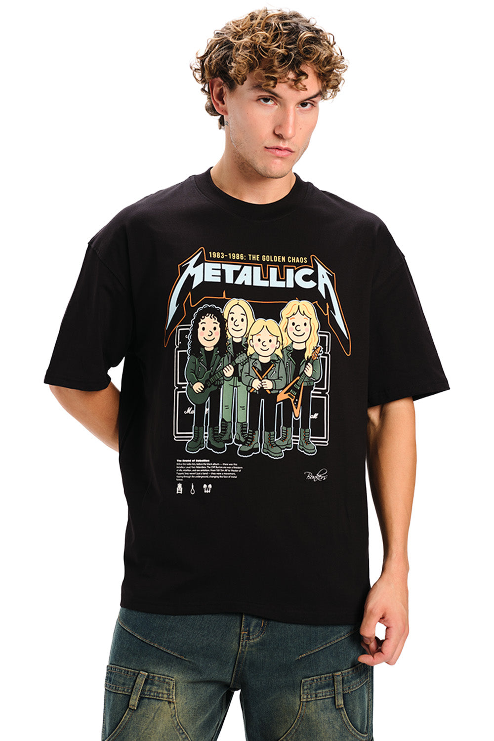 Metallica Black Golden Chaos Oversized T-shirt