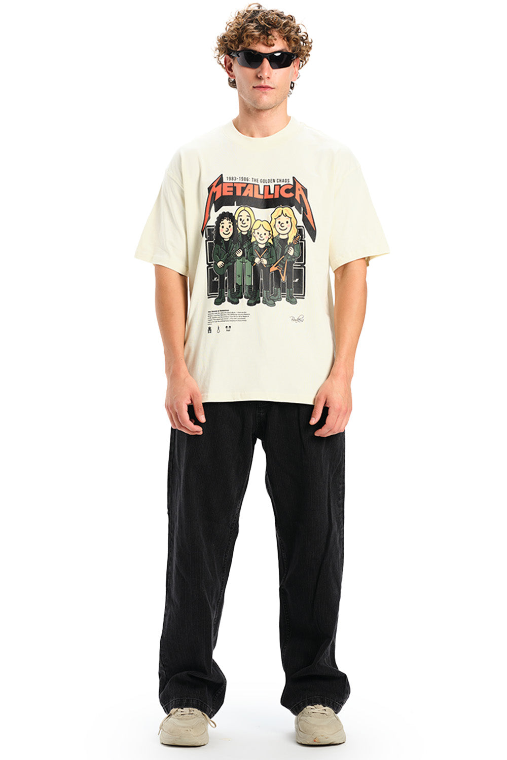 Metallica White Golden Chaos Oversized T-shirt