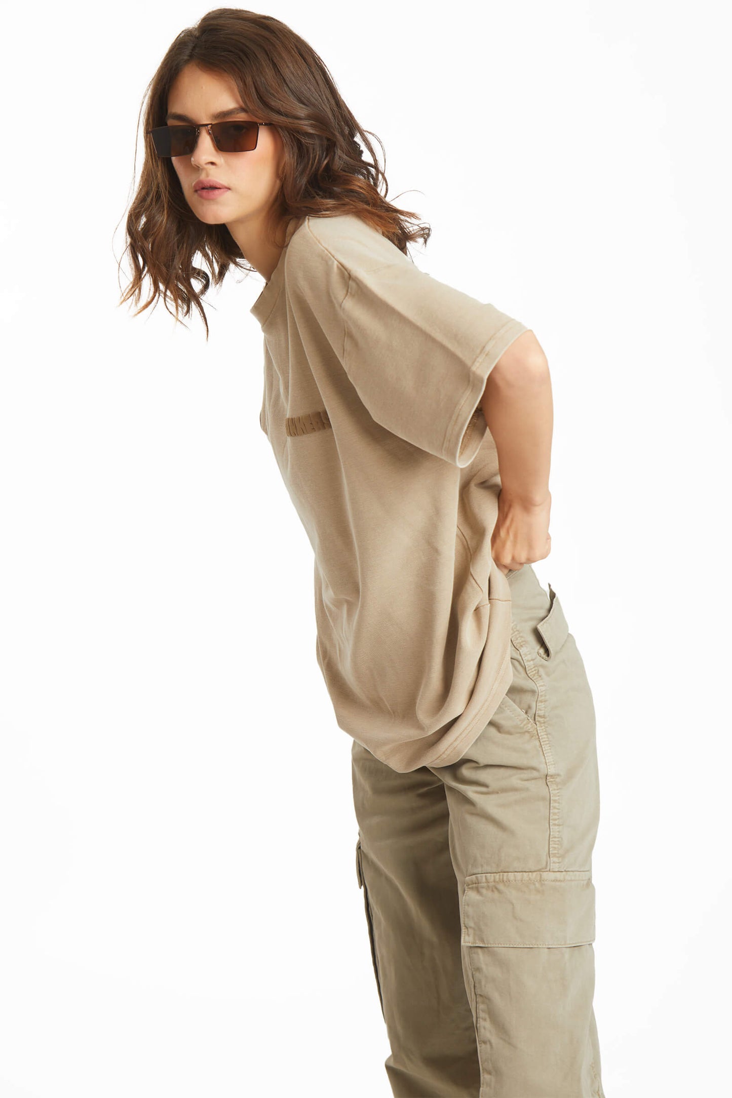 Beige Heavyweight Pique Oversized T-shirt