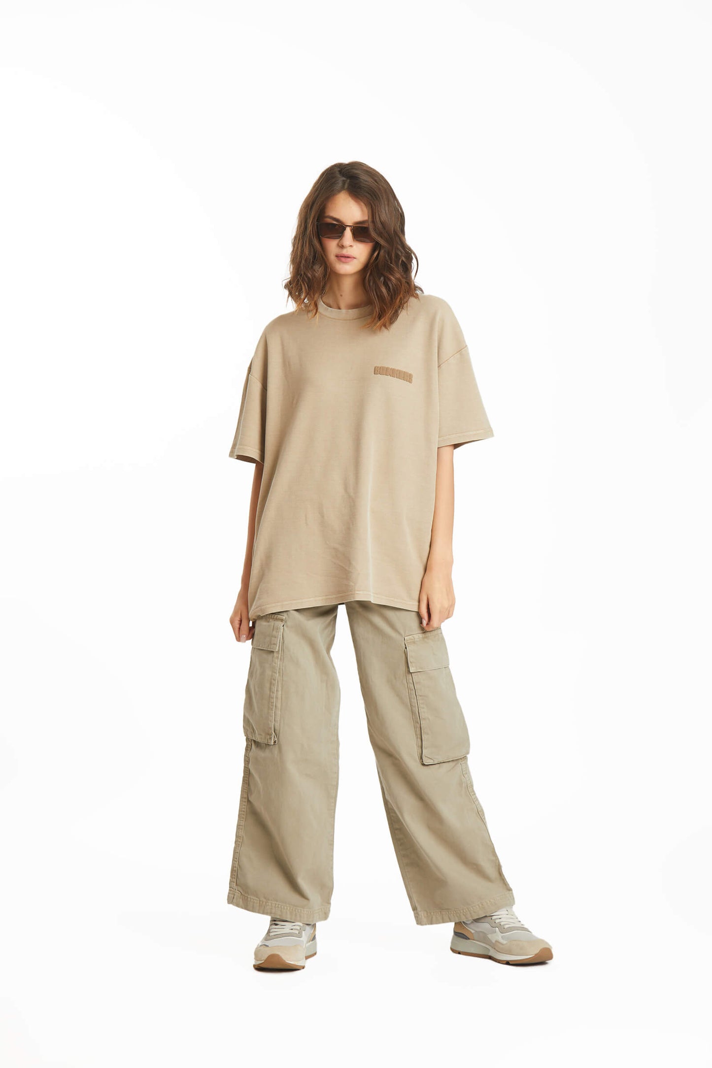 Beige Heavyweight Pique Oversized T-shirt