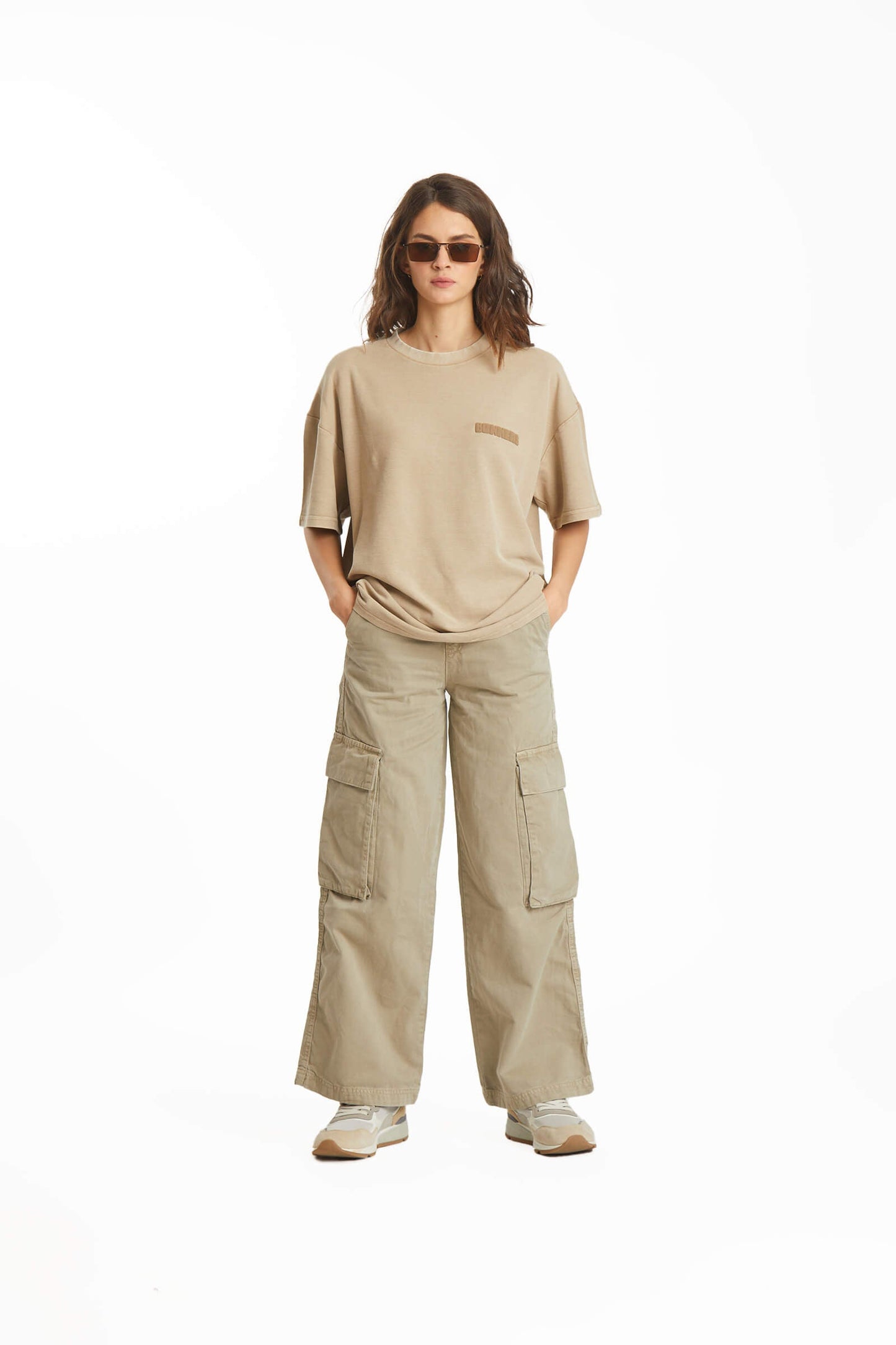 Beige Heavyweight Pique Oversized T-shirt