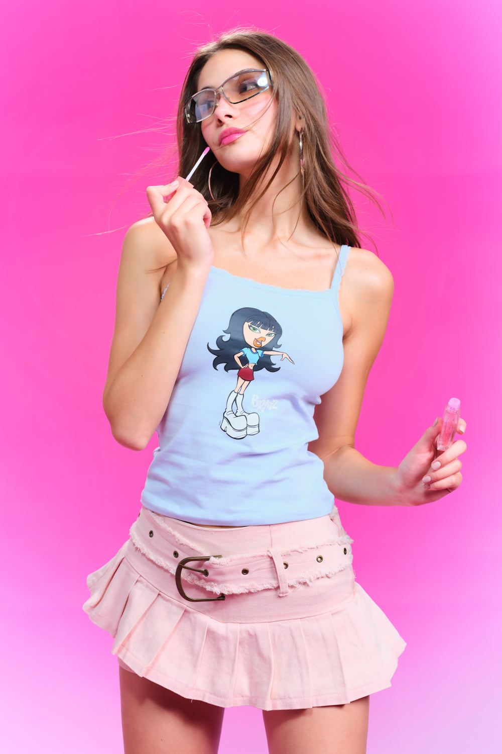 Always Bratty Laced Trimmed Strappy Top