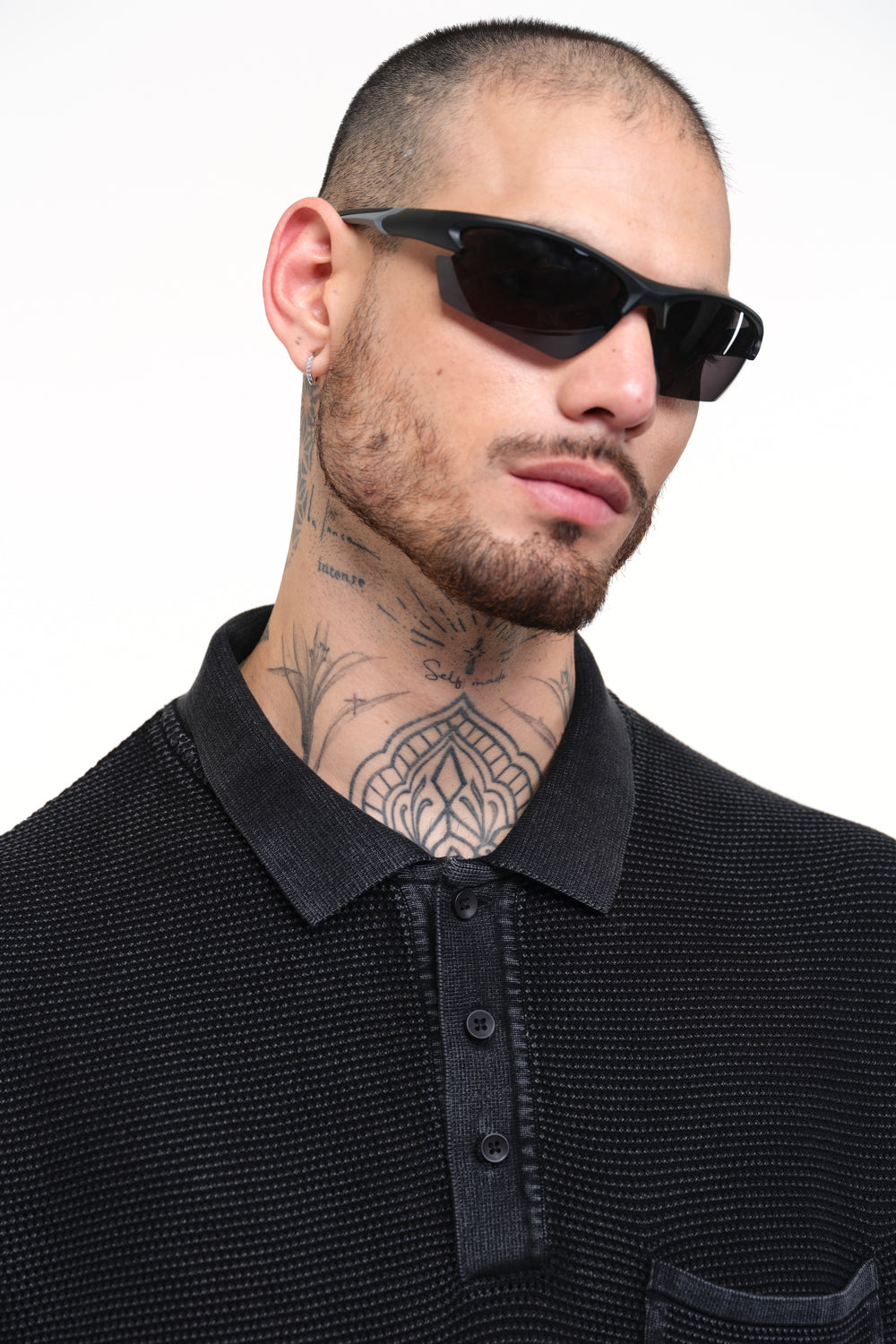 Ash Grey Faded Knit Premium Polo