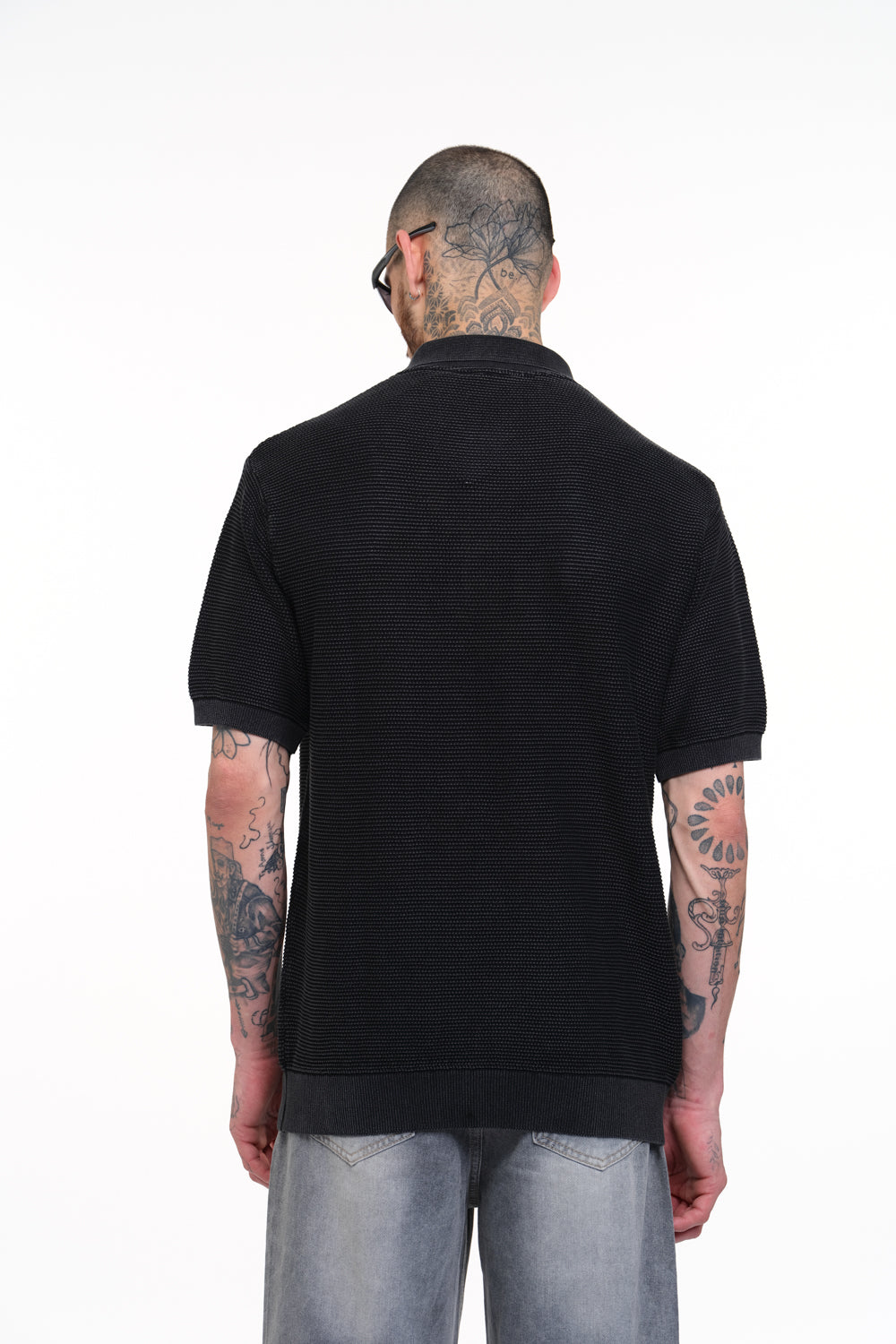 Ash Grey Faded Knit Premium Polo