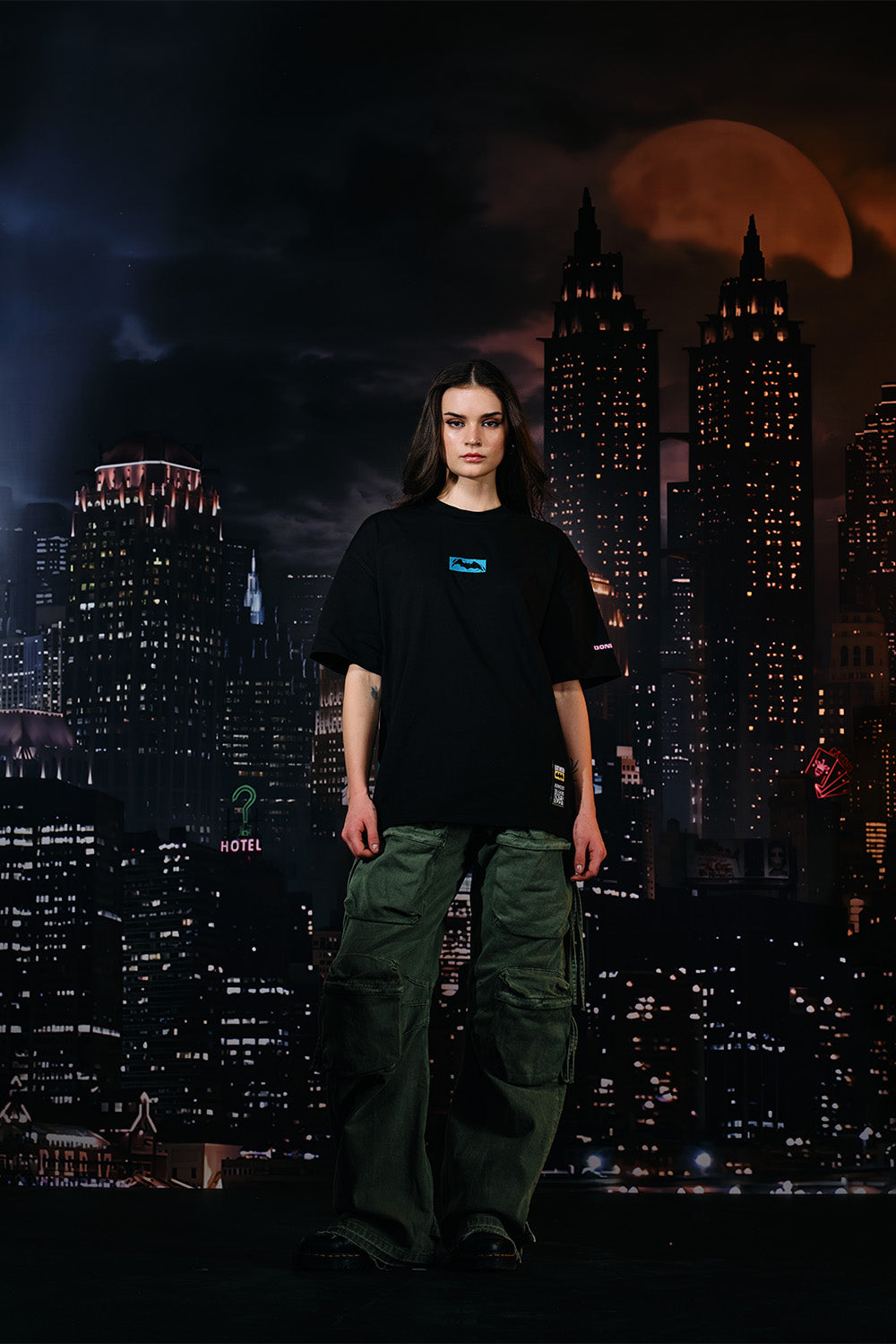 Bat In Dark Oversized T-shirt