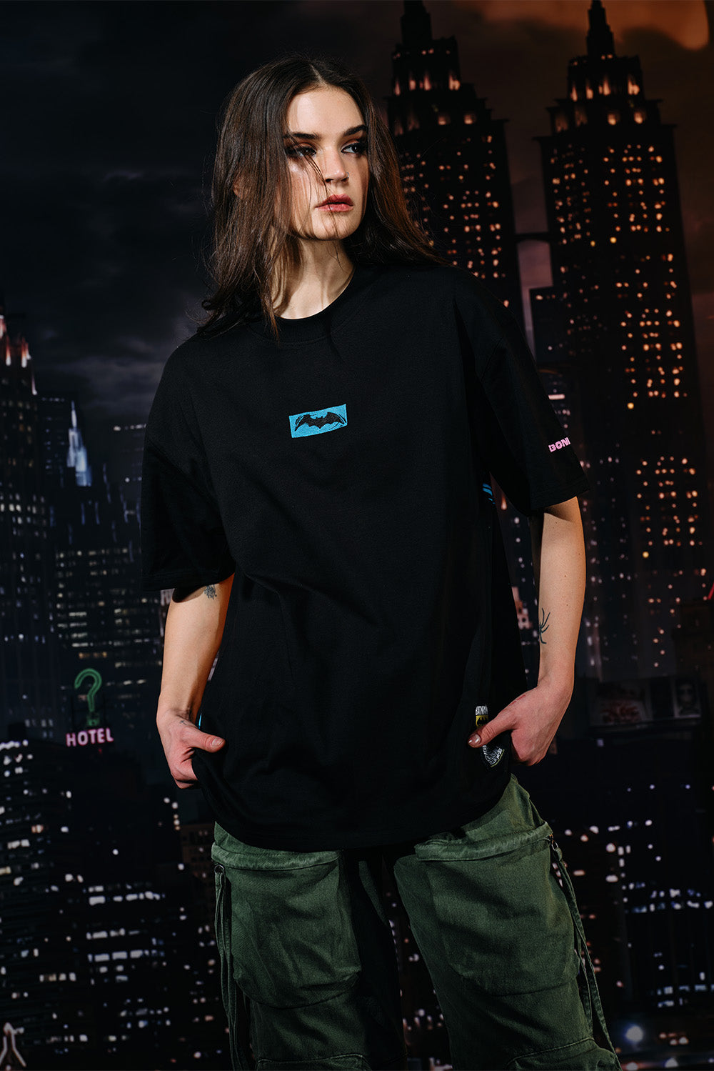 Bat In Dark Oversized T-shirt