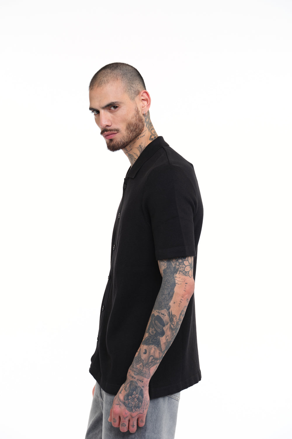Black Knit Shirt