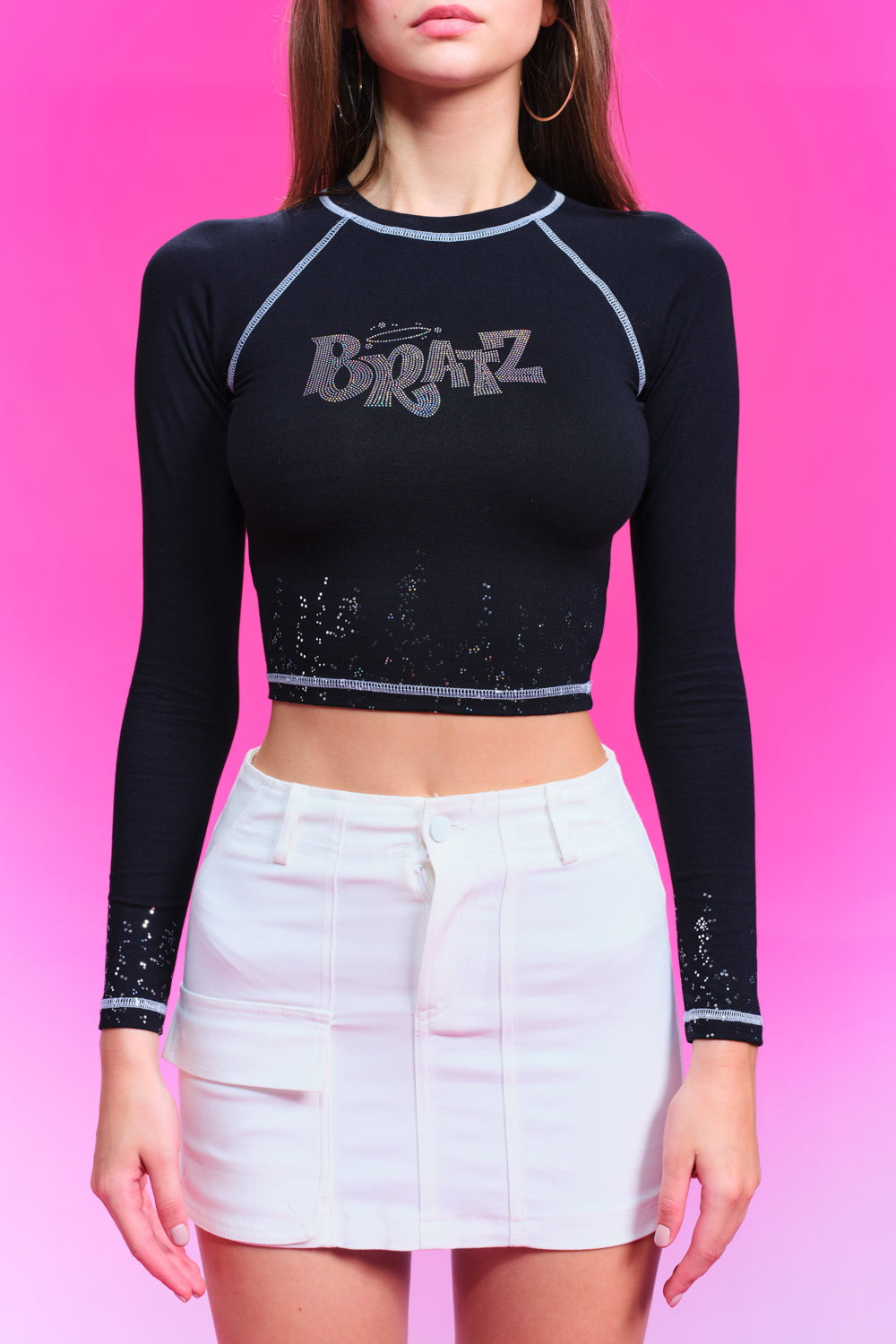 Bling Queen Rhinestone Crop Top
