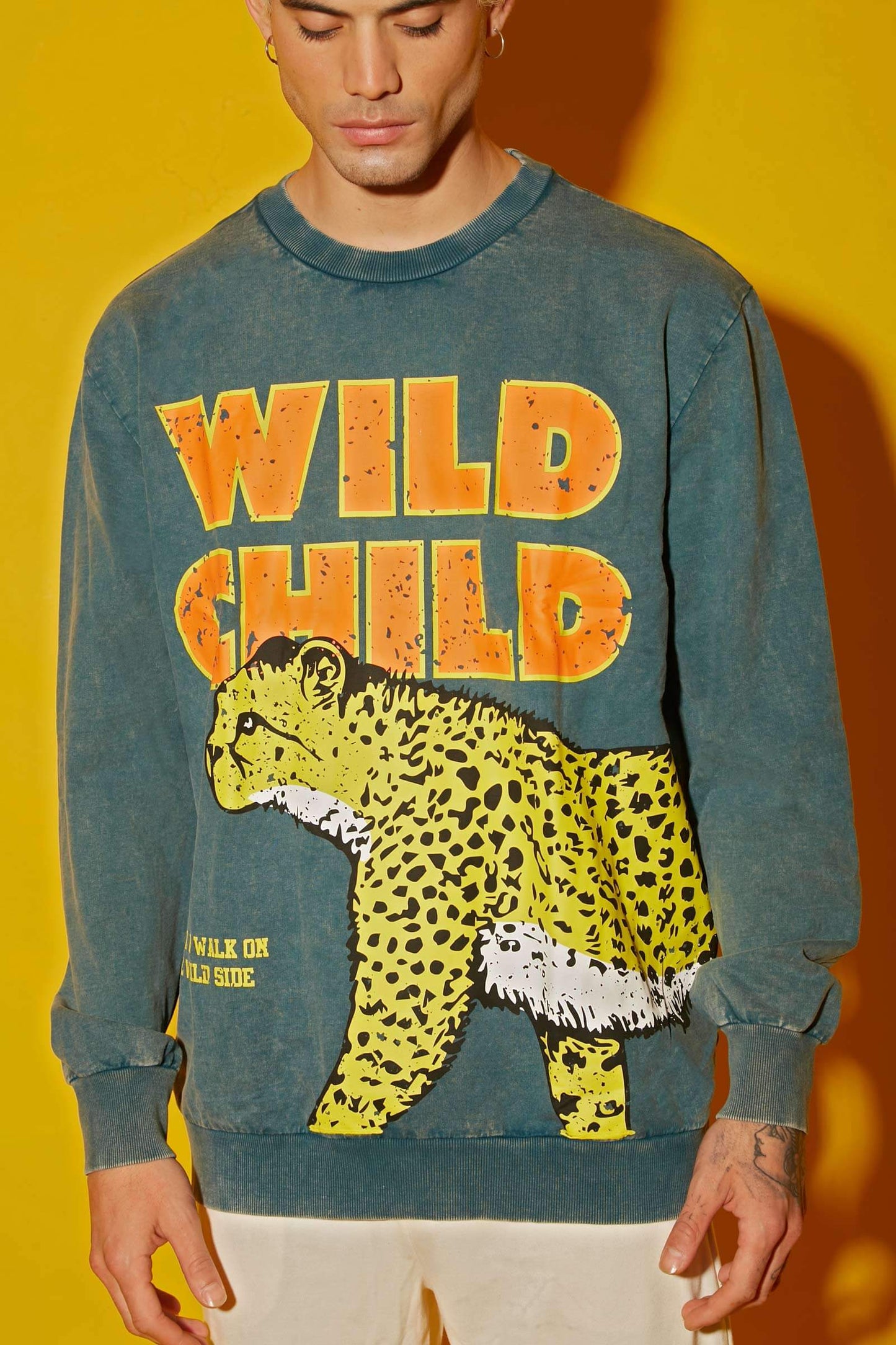 Untamed Faded Effect Heavyweight Sweatshirt