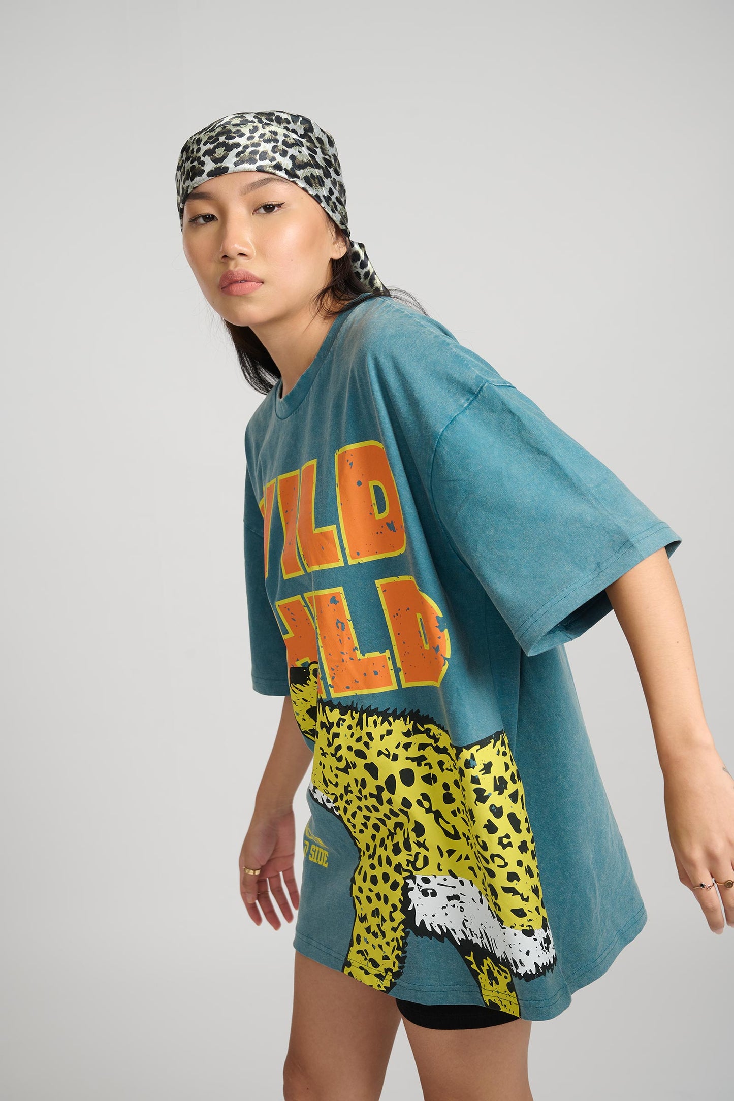 Untamed Faded Effect Oversized T-Shirt