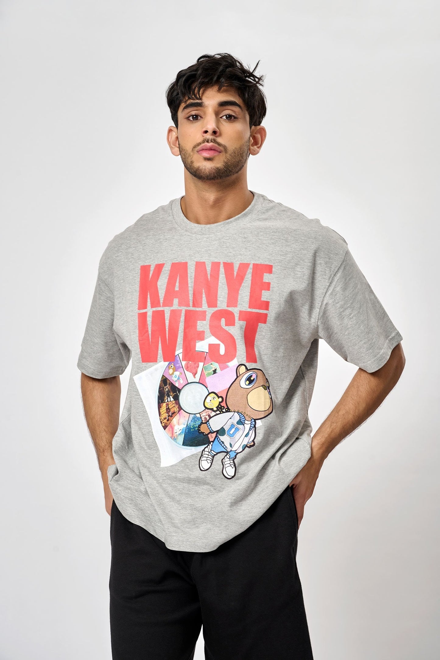 Grey Melange Best Of Ye Oversized T-shirt