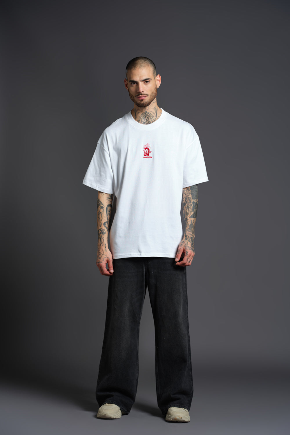 Love Hurts Embroidered Premium Oversized T-shirt