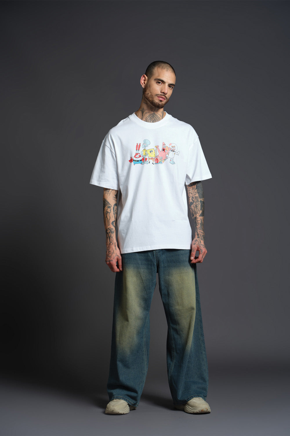 White Spongebob Be The Change T-shirt