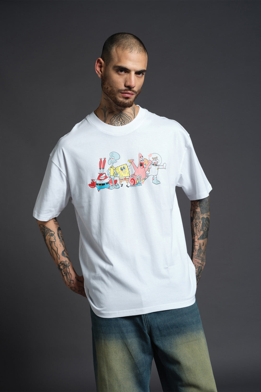 White Spongebob Be The Change T-shirt