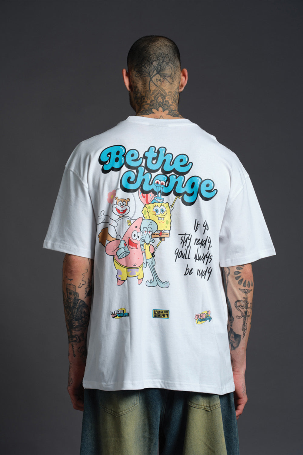 White Spongebob Be The Change T-shirt