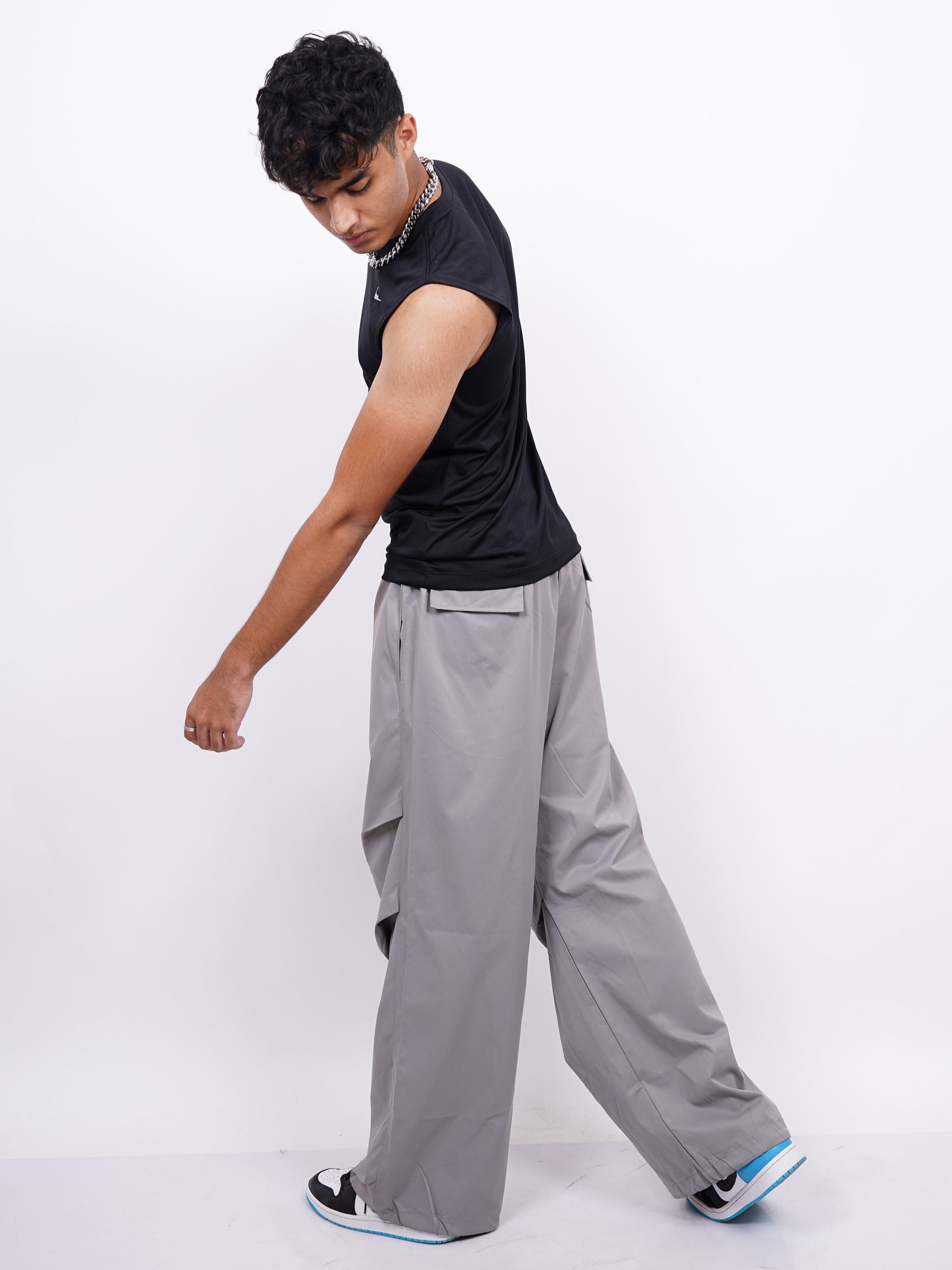 Grey Parachute Pants