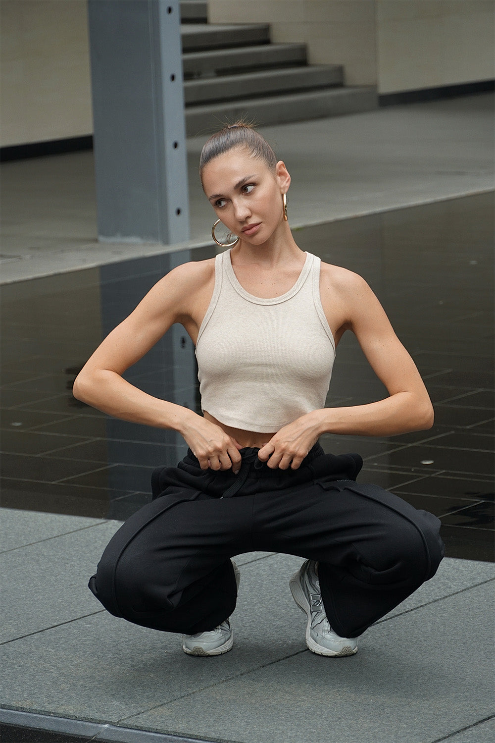 Diminutive Black Wide Leg Joggers