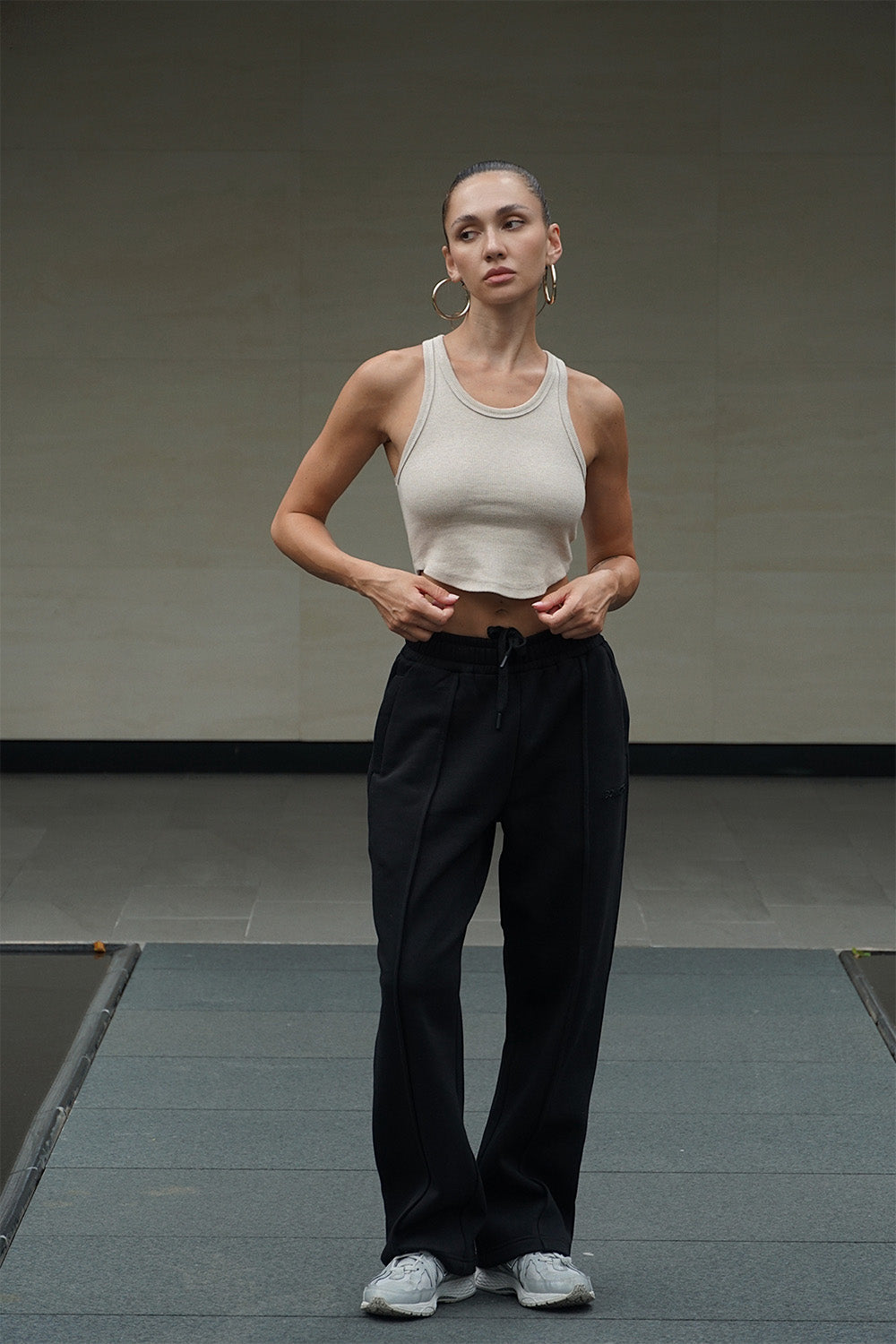 Diminutive Black Wide Leg Joggers