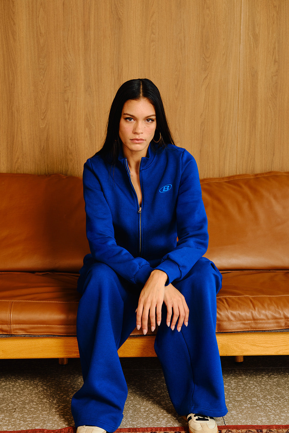 Electric Blue Crop Zipper Jacket