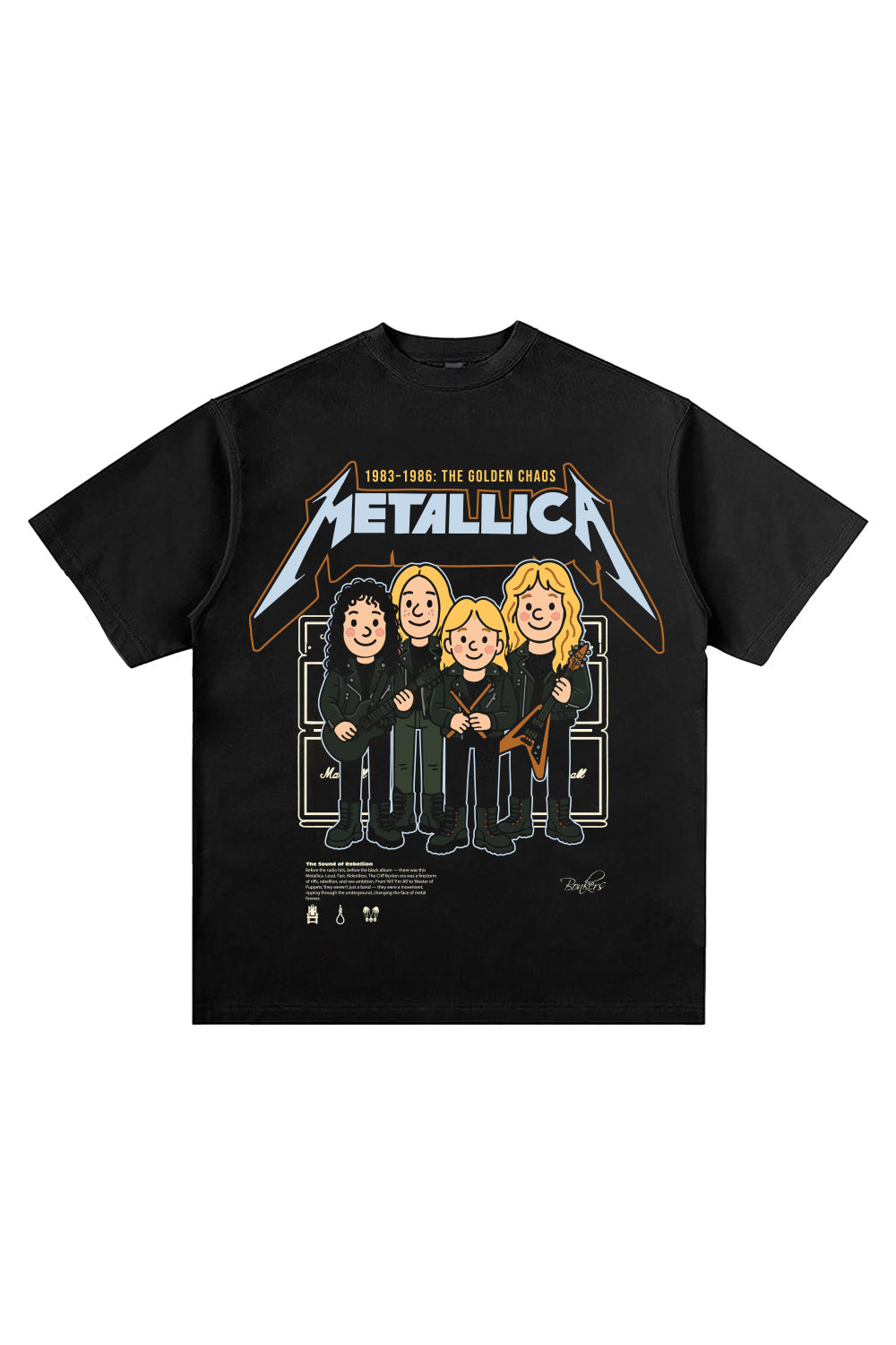 Metallica Black Golden Chaos Oversized T-shirt