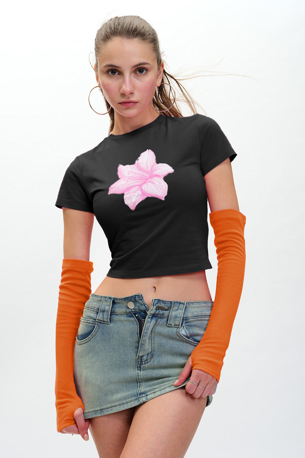 Ribbed Orange Gloves