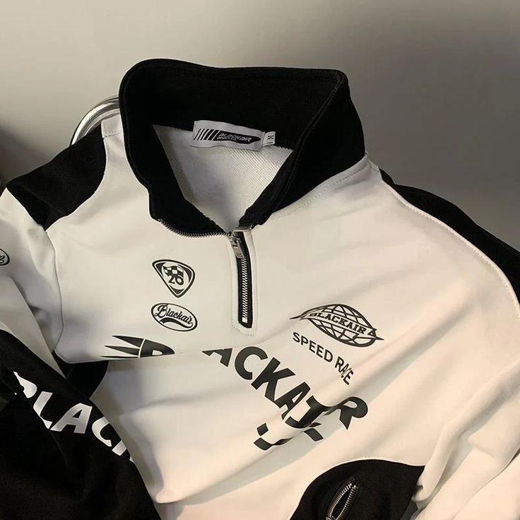 Blackair Racer Half-Zip Fleece Sweatshirt - Y2K Streetwear Style - Prime Fitz