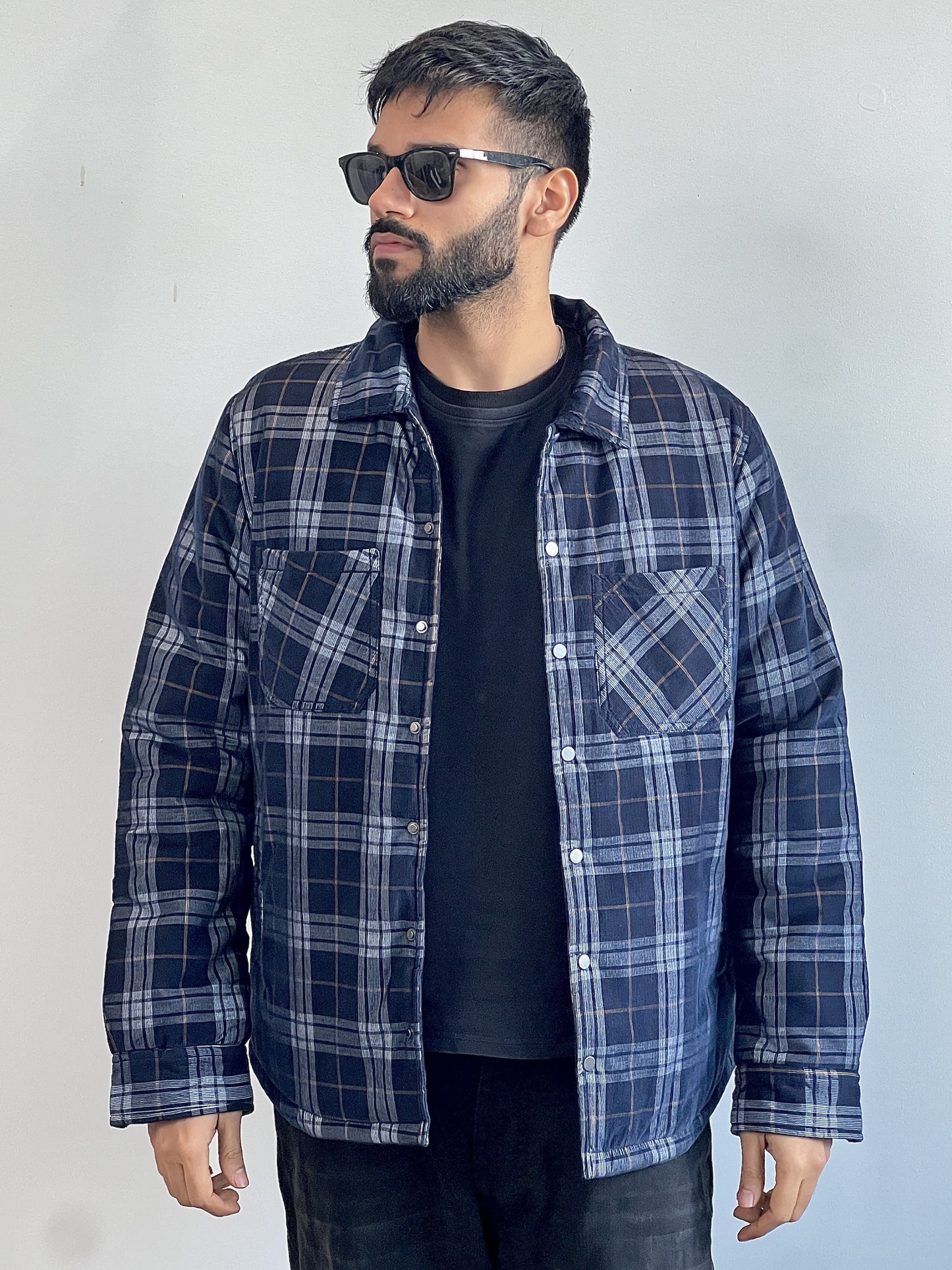 Corduroy flannel jacket - Midnight blue
