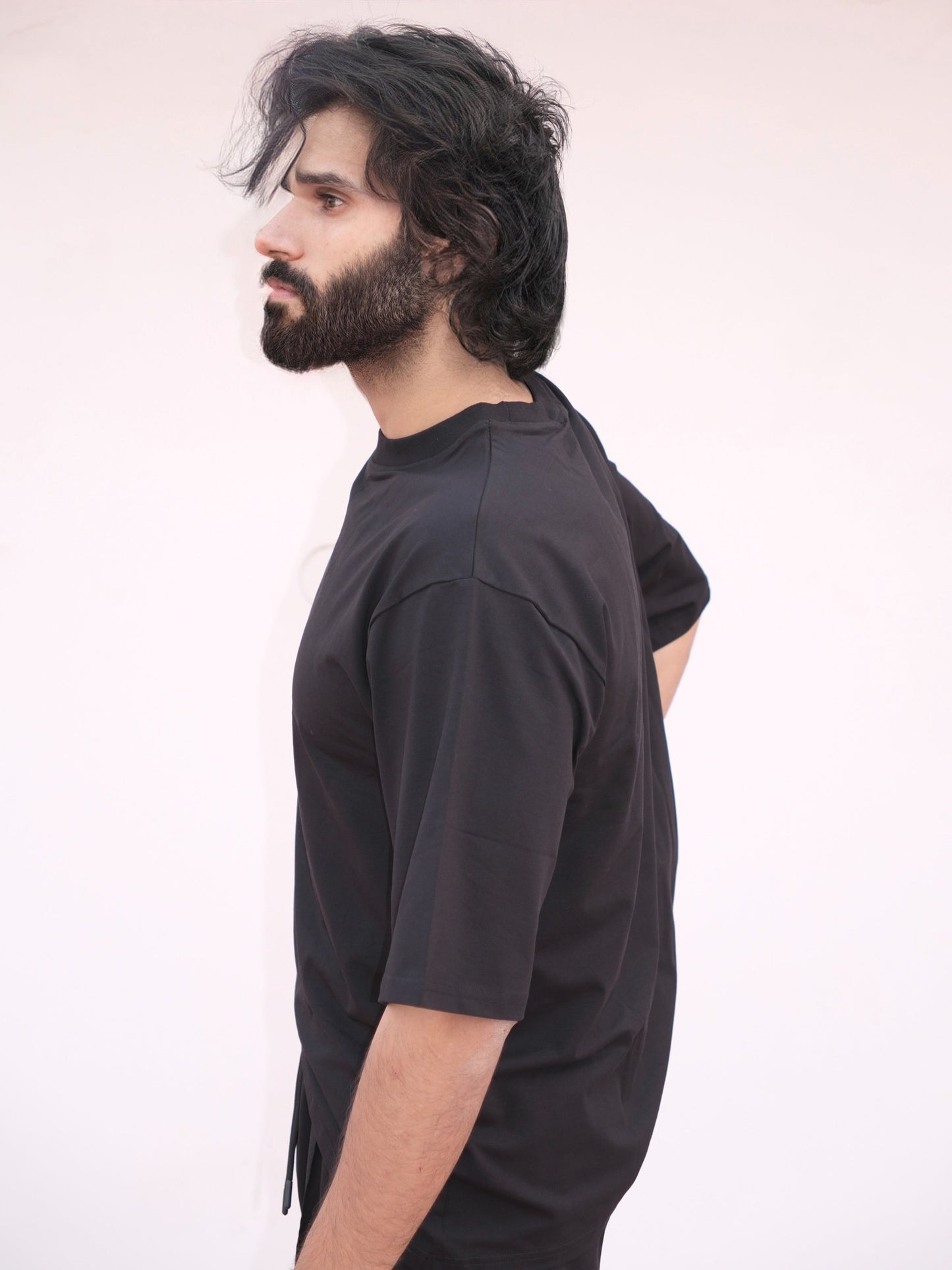 All Day Black Oversized Tee - Rise And Grind