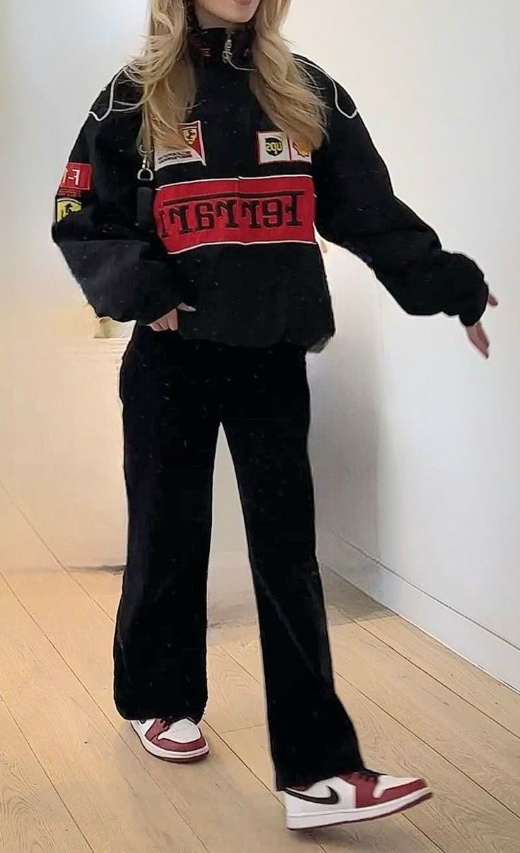 Black Ferrari F1 Streetwear Jacket – Sleek Racing Style for Every Day - Prime Fitz