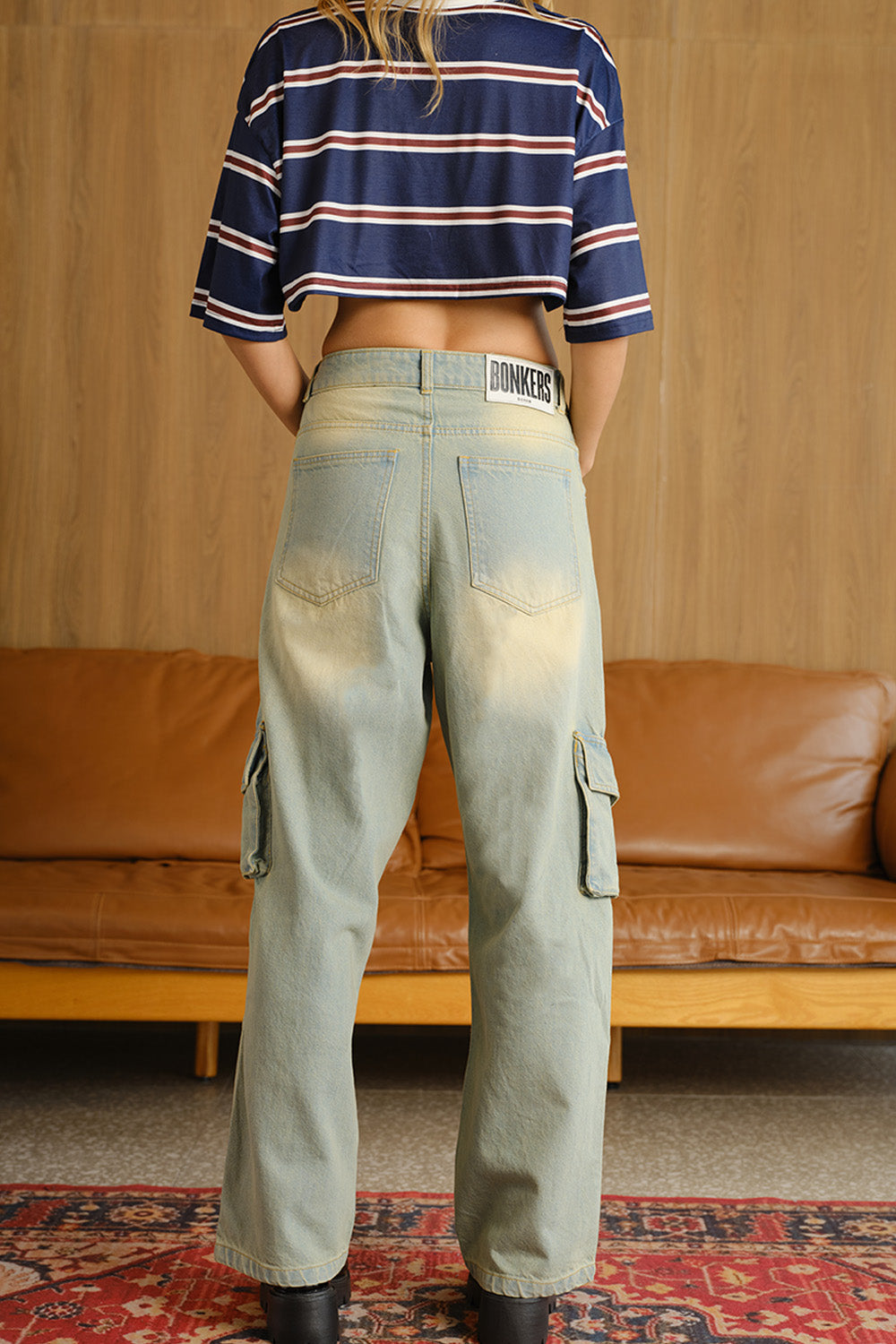 Light Wash Workwear Cargo Jeans