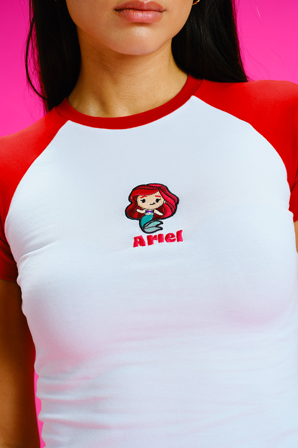 Little Mermaid Raglan Sleeves Baby Tee