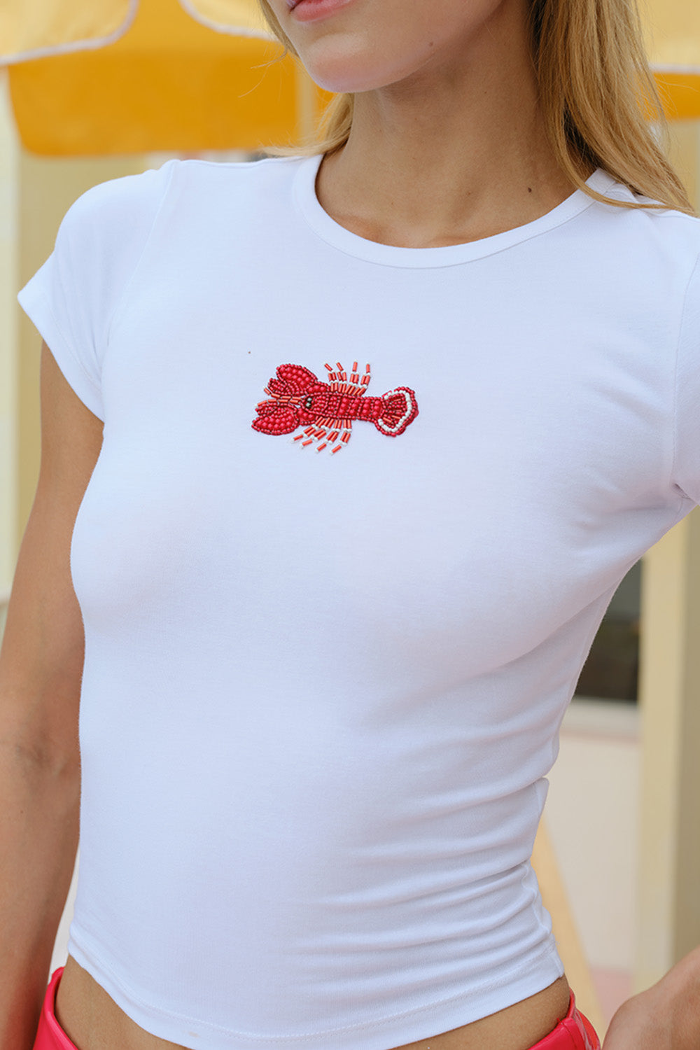 Lobsterhead Beaded Embroidery Baby Tee
