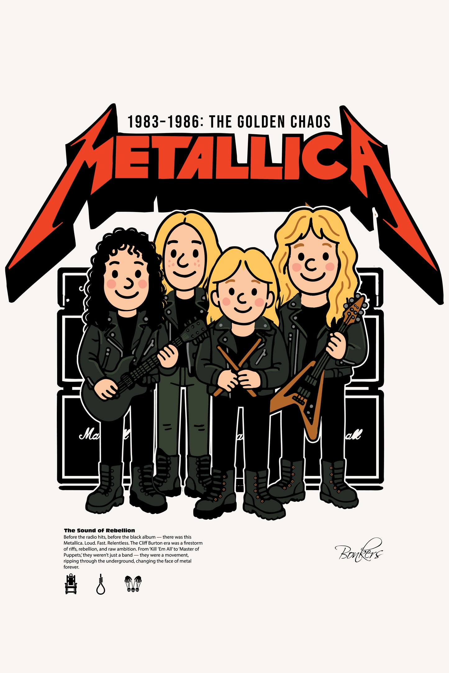 Metallica White Golden Chaos Oversized T-shirt