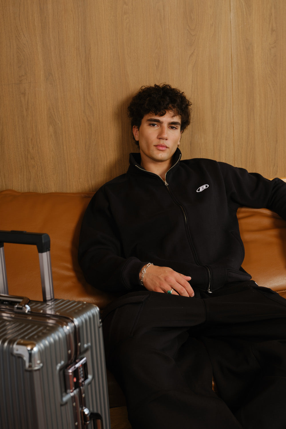 Phantom Black High Neck Zipper Jacket