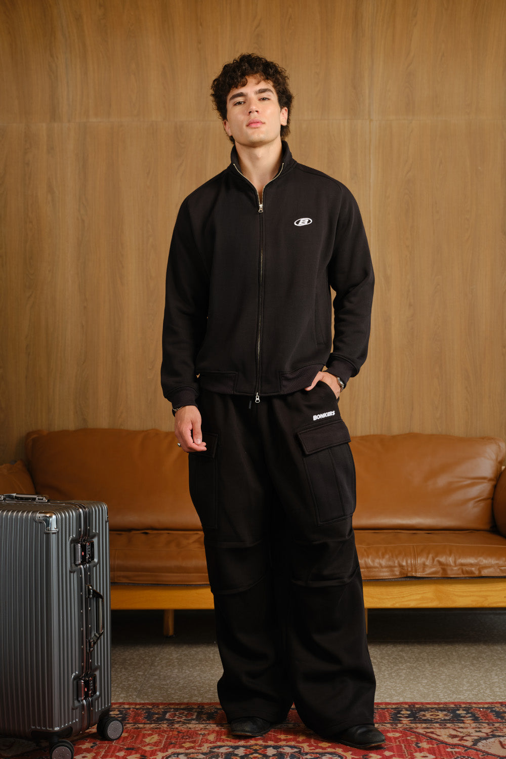 Phantom Black High Neck Zipper Jacket