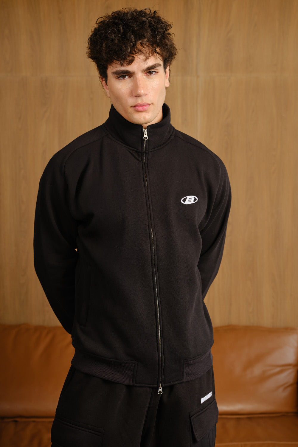 Phantom Black High Neck Zipper Jacket