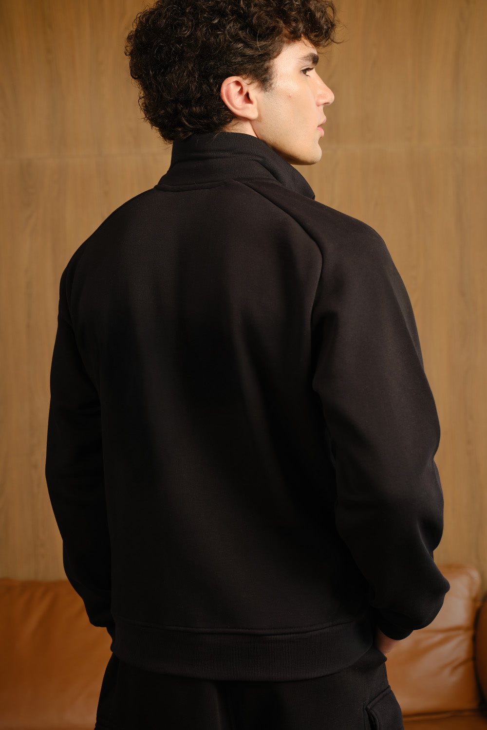 Phantom Black High Neck Zipper Jacket