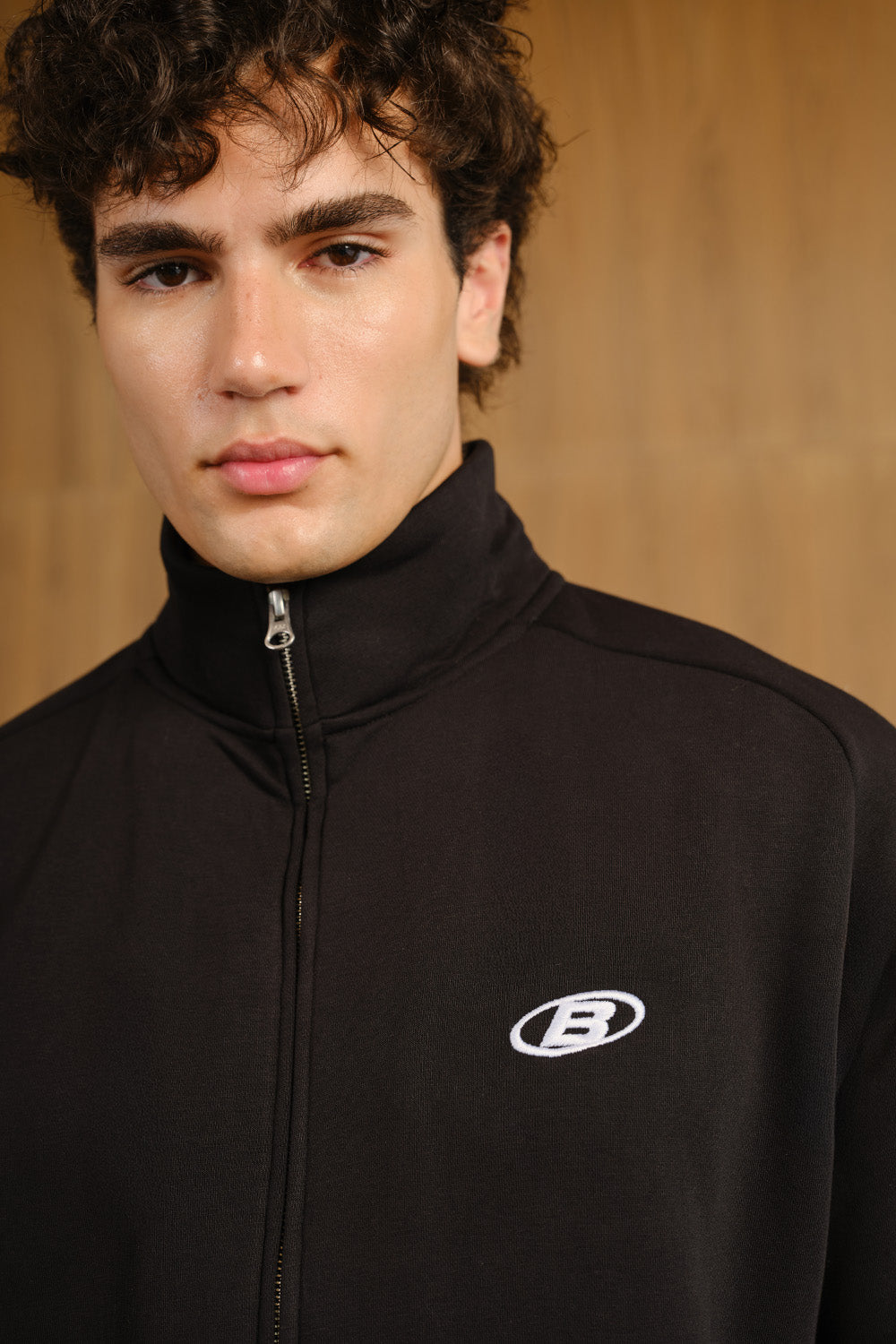 Phantom Black High Neck Zipper Jacket