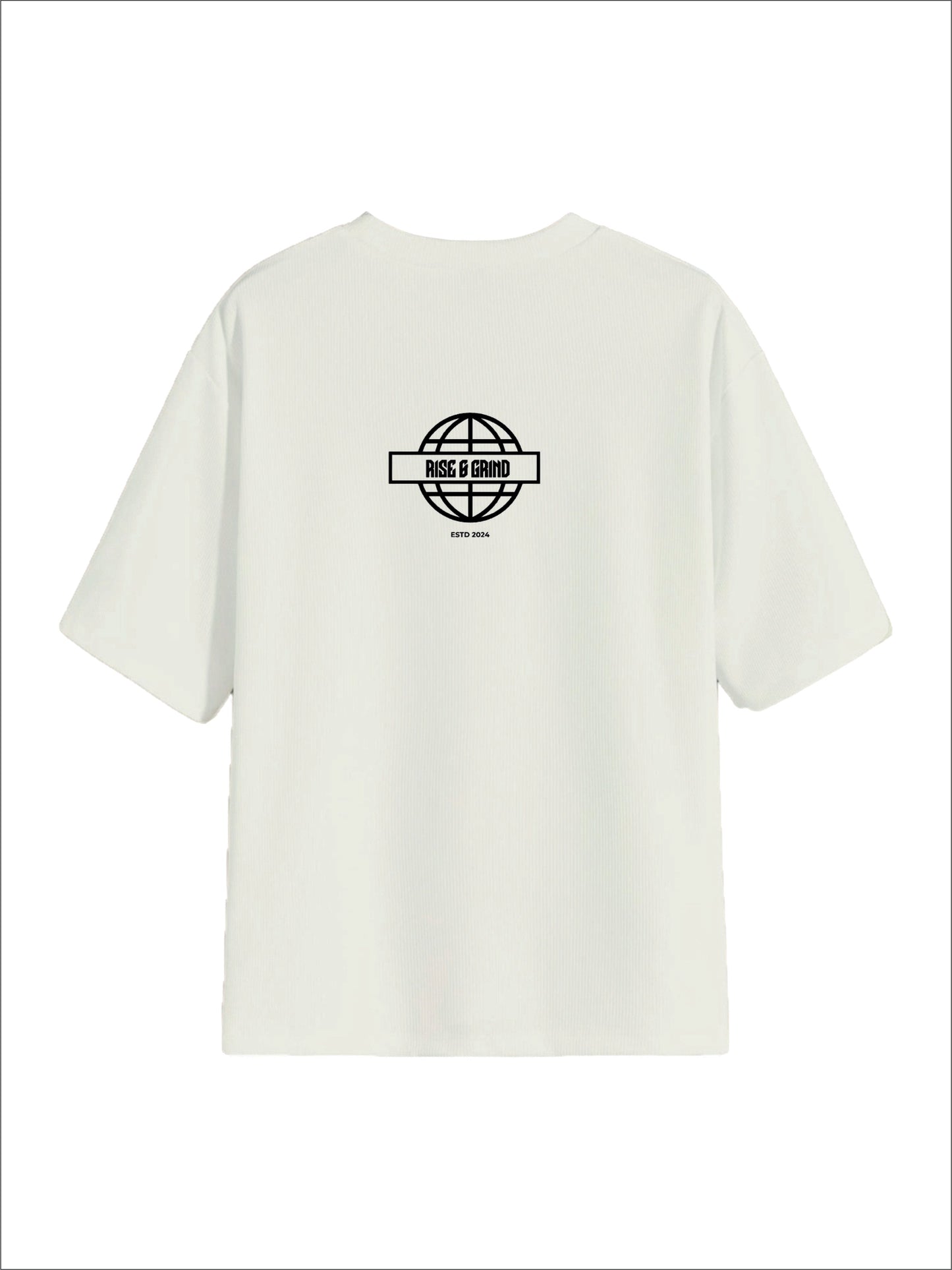 All Day Not-White Oversized Tee - Rise And Grind