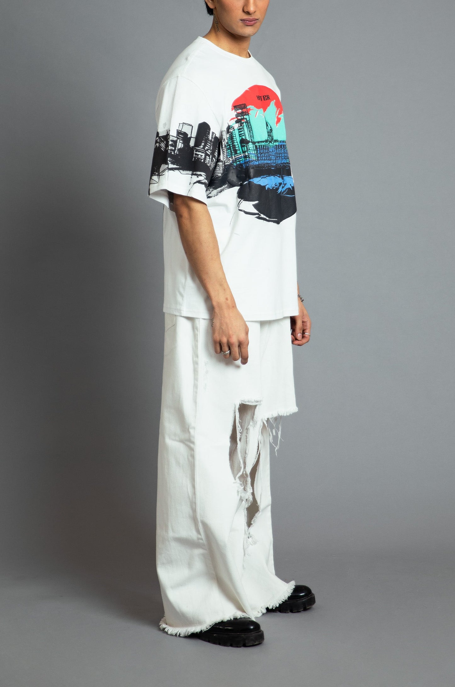 Royal Enfield Hunter 350 x HUEMN T-shirt (White)