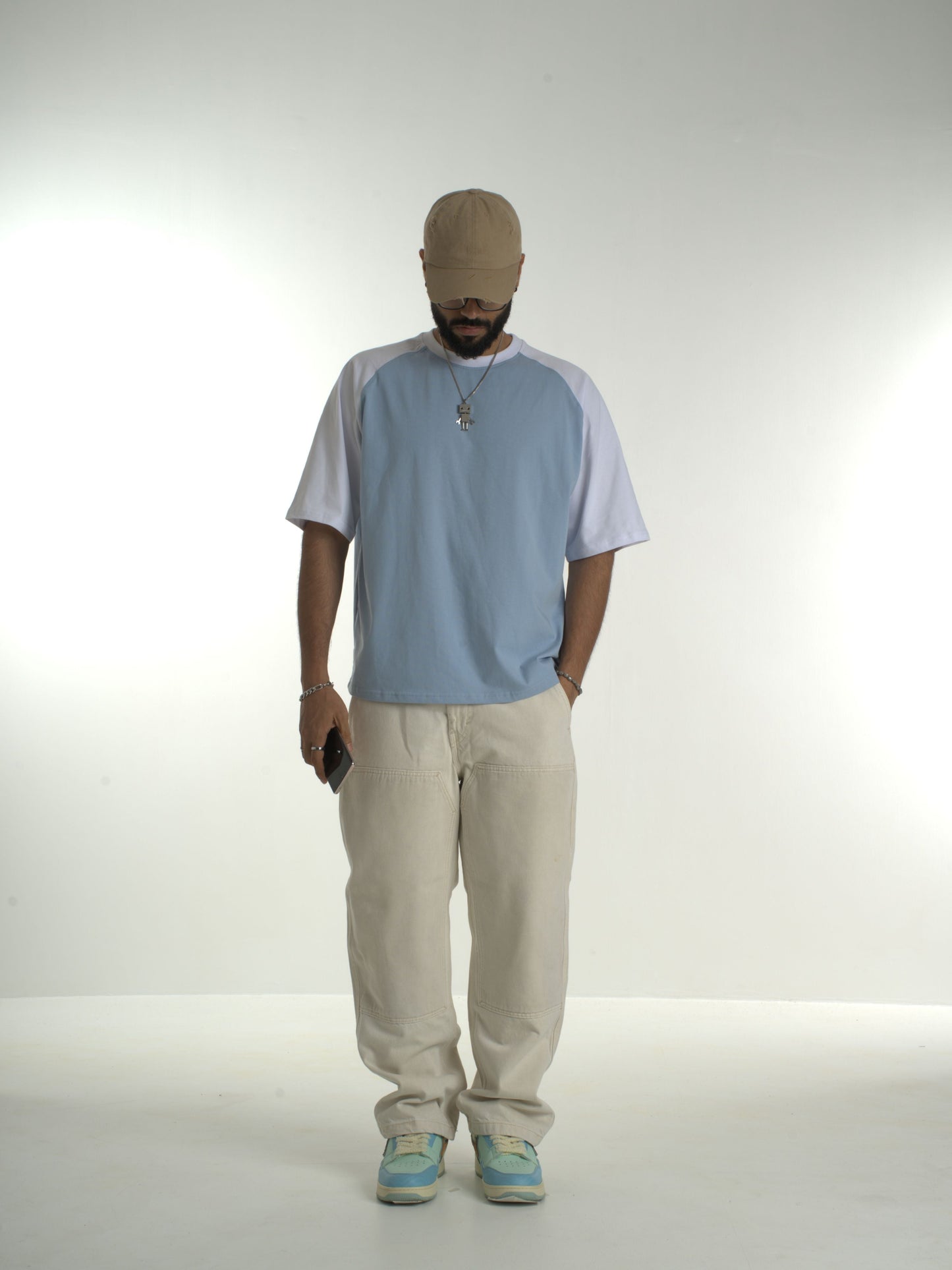 Half Sleeve Raglan Tee - Sky Blue