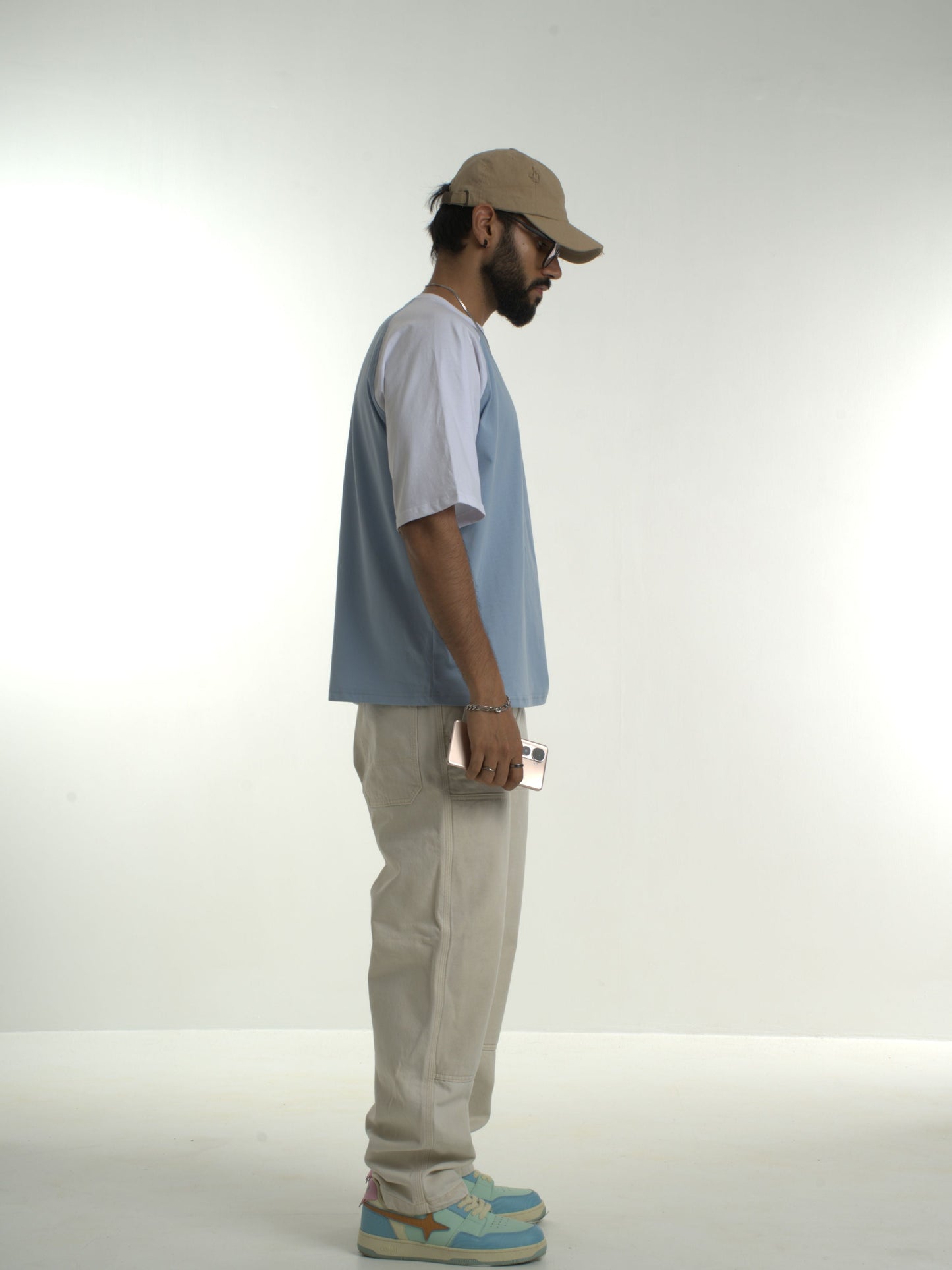 Half Sleeve Raglan Tee - Sky Blue