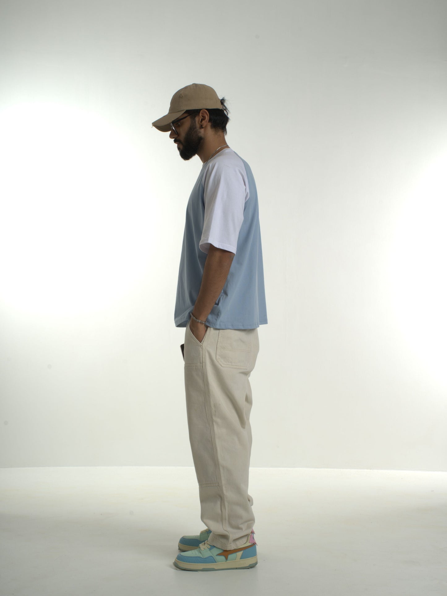 Half Sleeve Raglan Tee - Sky Blue